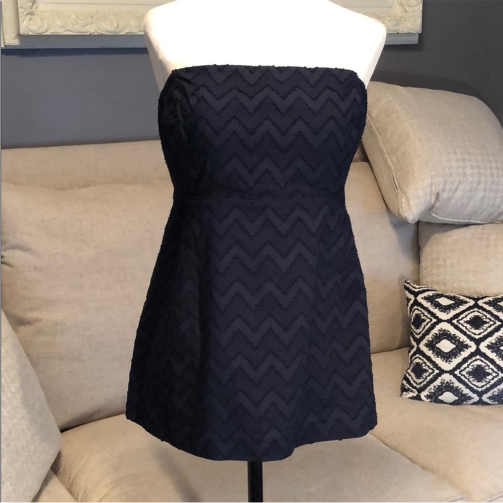 Elegant Blue Strapless bustier bandeau top